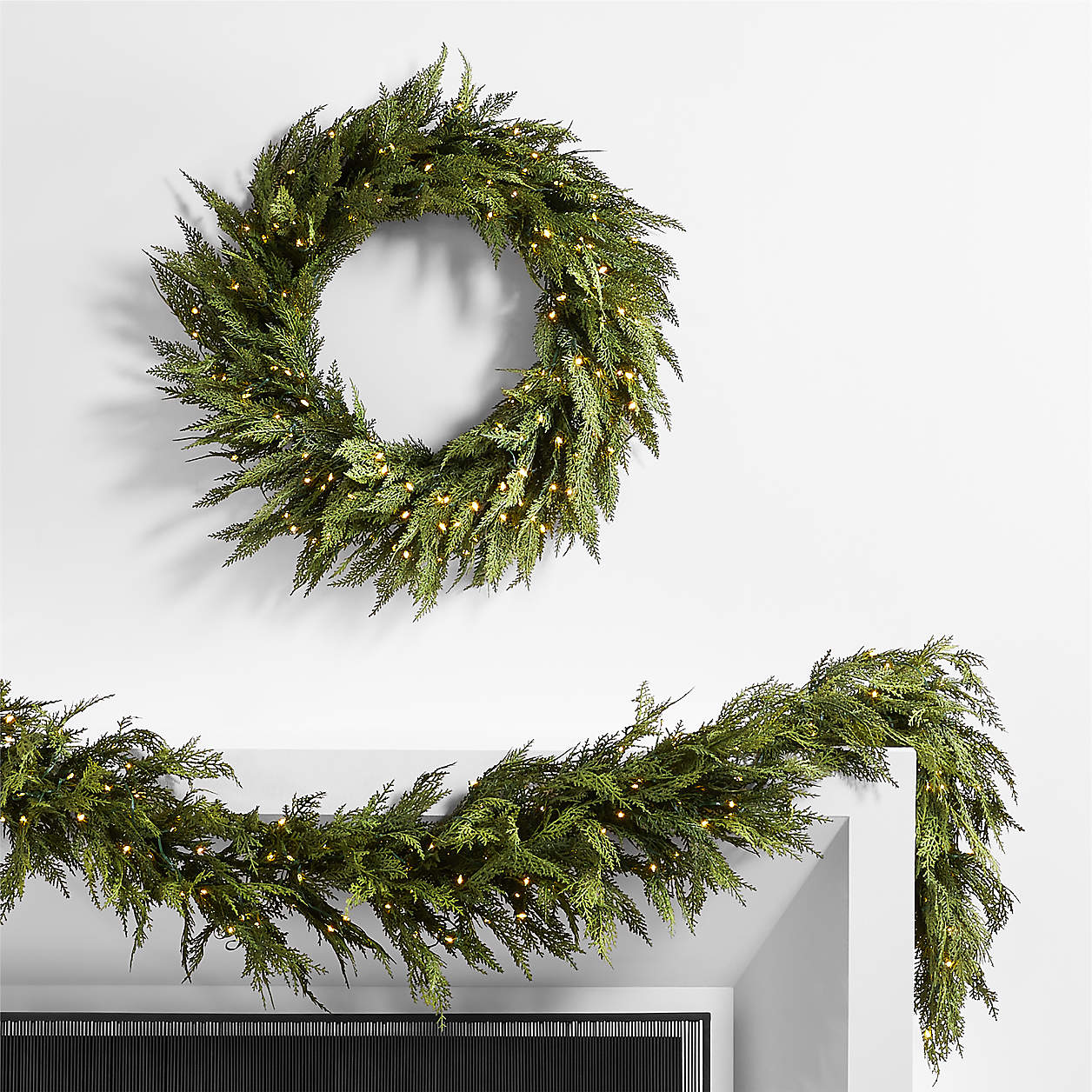 Hemlock Holiday Wreath and Garland Set