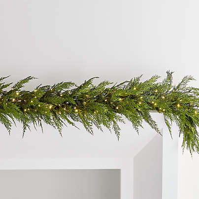 Faux Hemlock Pine Pre-Lit LED Christmas Garland 74"