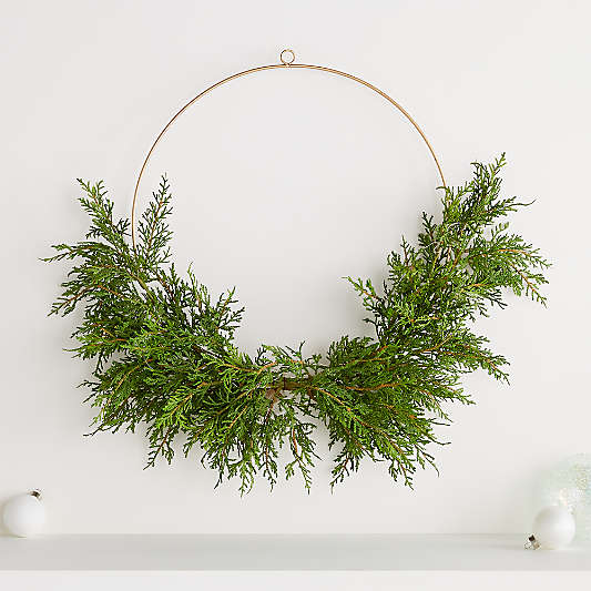 Pre-Lit Hemlock Pine Hoop Wreath