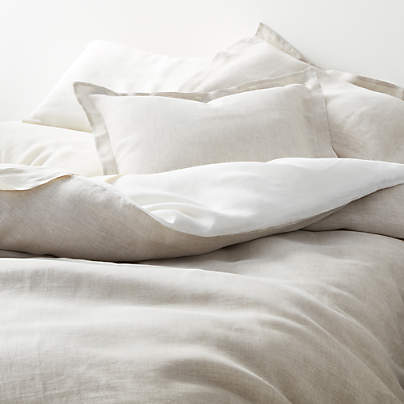 New Natural Hemp Reversible Warm Natural and Ivory King Duvet Cover