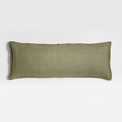 View Hemp 54x20 Garden Green Throw Pillow with Feather Insert details