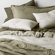Organic Cotton Waffle Sage Shadow Green King Duvet Cover