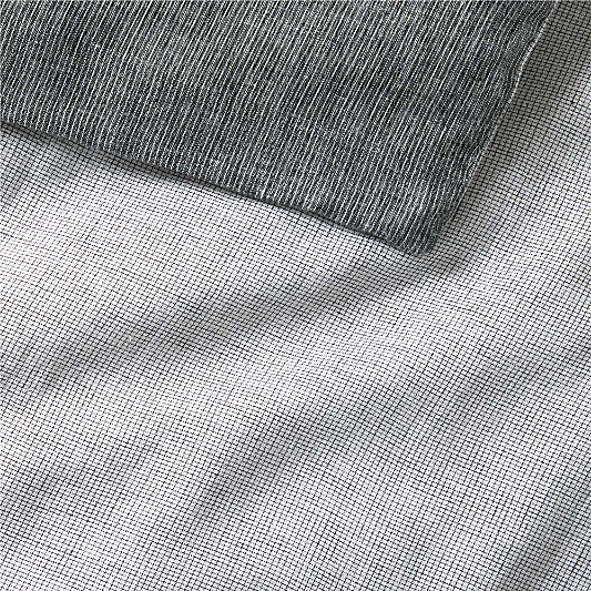 Aire Natural Hemp Ink Black Grid Full/Queen Duvet Cover