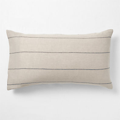View Natural Hemp Arcadia Tan and Midnight Navy Reversible Grid King Bed Pillow Sham details