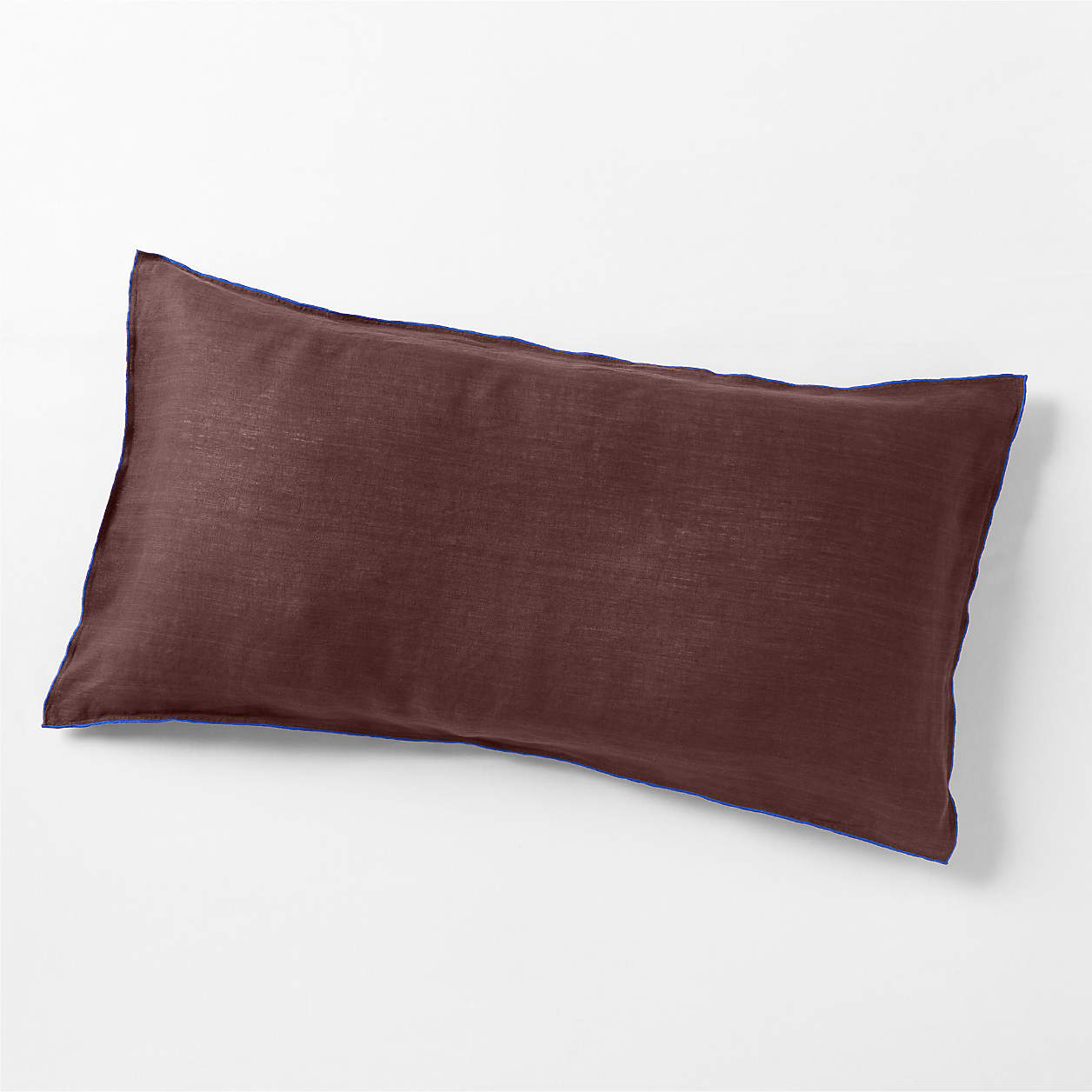 New Natural Hemp Merrow Stitch Cider Burgundy King Bed Pillow Sham + Reviews Crate & Barrel