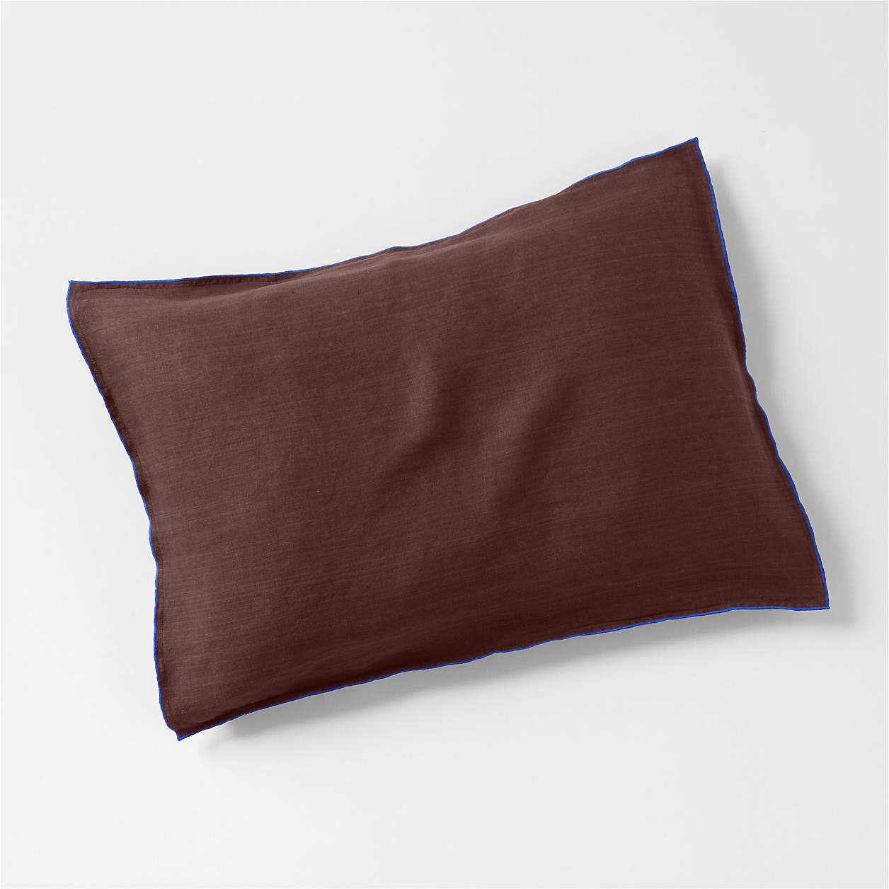 New Natural Hemp Merrow Stitch Cider Burgundy Standard Bed Pillow Sham + Reviews Crate