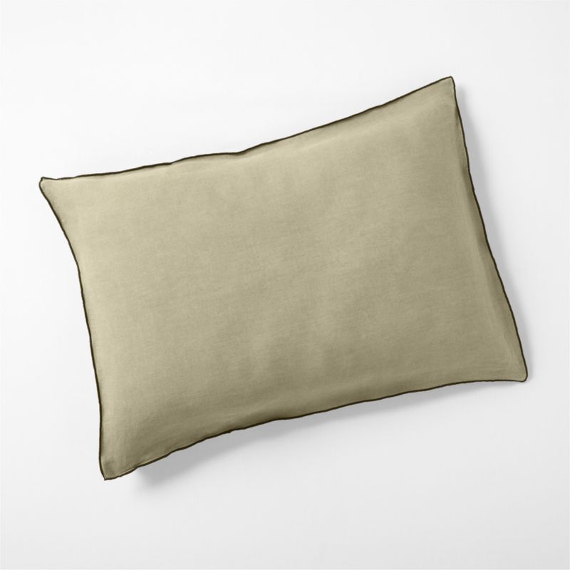 New Natural Hemp Merrow Stitch Garden Green Standard Bed Pillow Sham - image 0 of 5