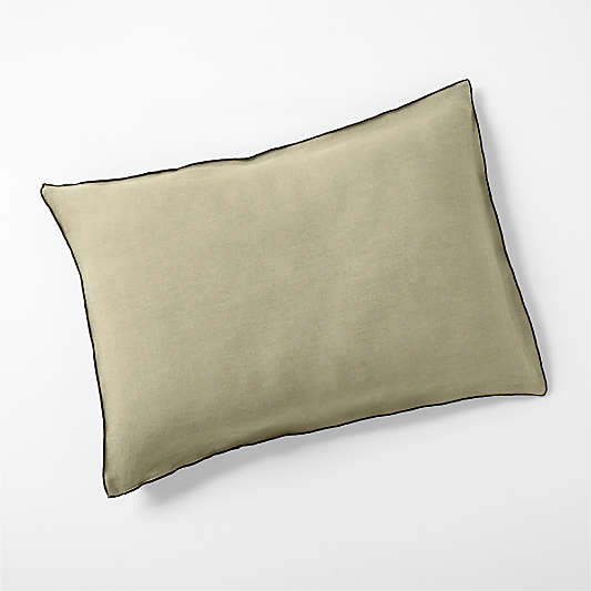 New Natural Hemp Merrow Stitch Garden Green Bed Pillow Shams