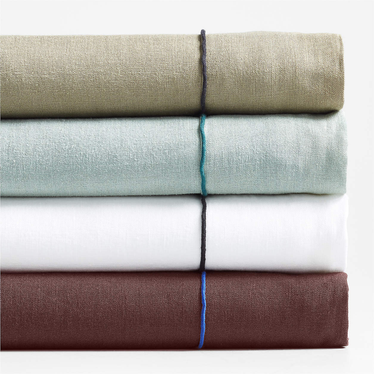 New Natural Hemp Merrow Stitch Bed Sheet Sets Crate & Barrel