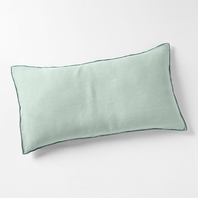 New Natural Hemp Merrow Stitch Verte Green King Bed Pillow Sham - image 0 of 5