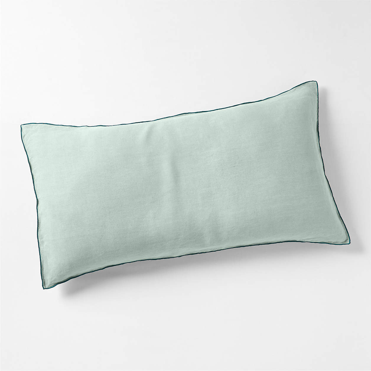 New Natural Hemp Merrow Stitch Verte Green King Bed Pillow Sham + Reviews Crate & Barrel