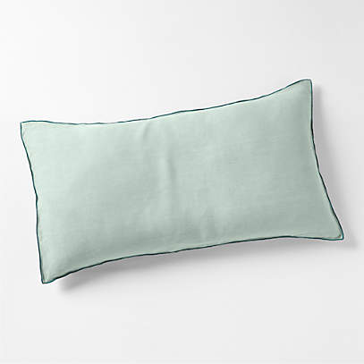 New Natural Hemp Merrow Stitch Verte Green King Bed Pillow Sham +