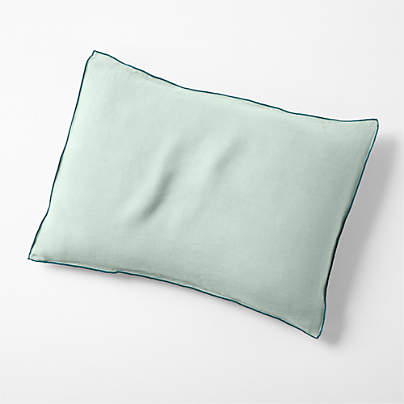 New Natural Hemp Merrow Stitch Verte Green Standard Bed Pillow Sham