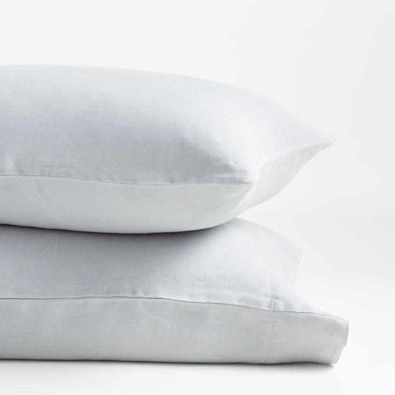 Grey Natural Hemp Fiber Standard Pillowcases, Set of 2