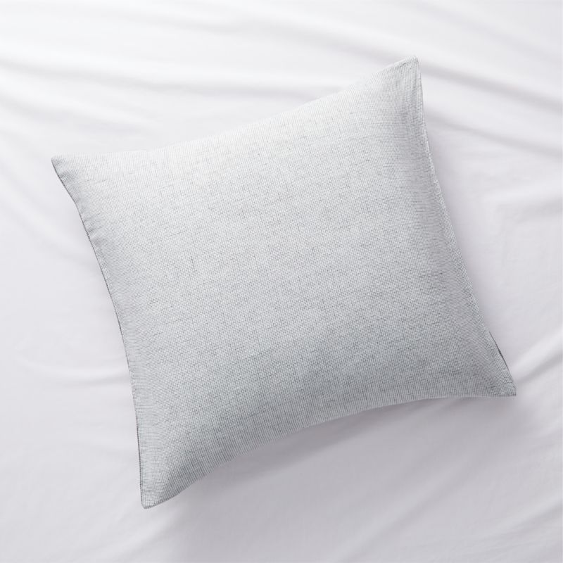 New Natural Hemp Ink Black Grid Euro Bed Pillow Sham - image 0 of 6