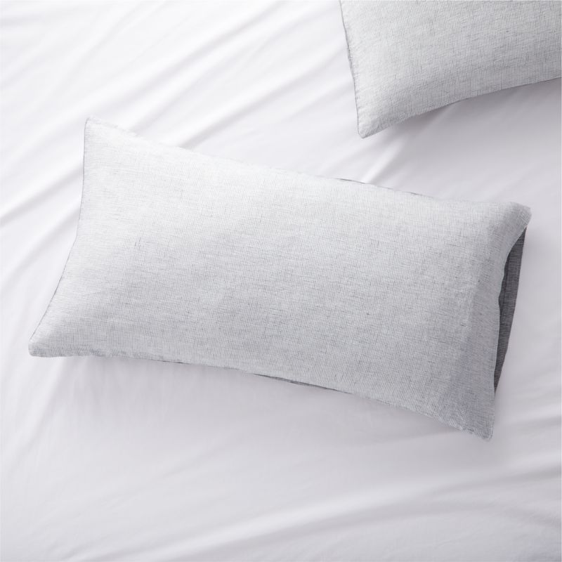 Viewing product image New Natural Hemp Ink Black Grid King Bed Pillow Sham - image 1 of 6