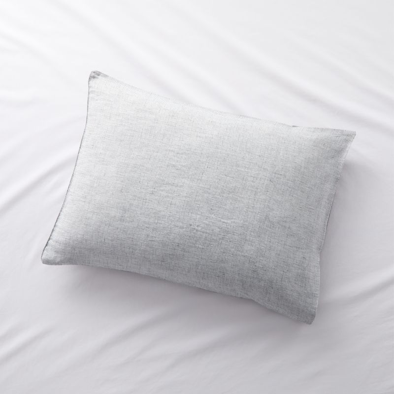 New Natural Hemp Ink Black Grid Standard Bed Pillow Sham