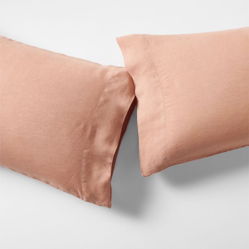 New Natural Hemp Terracotta Standard Pillowcases, Set of 2