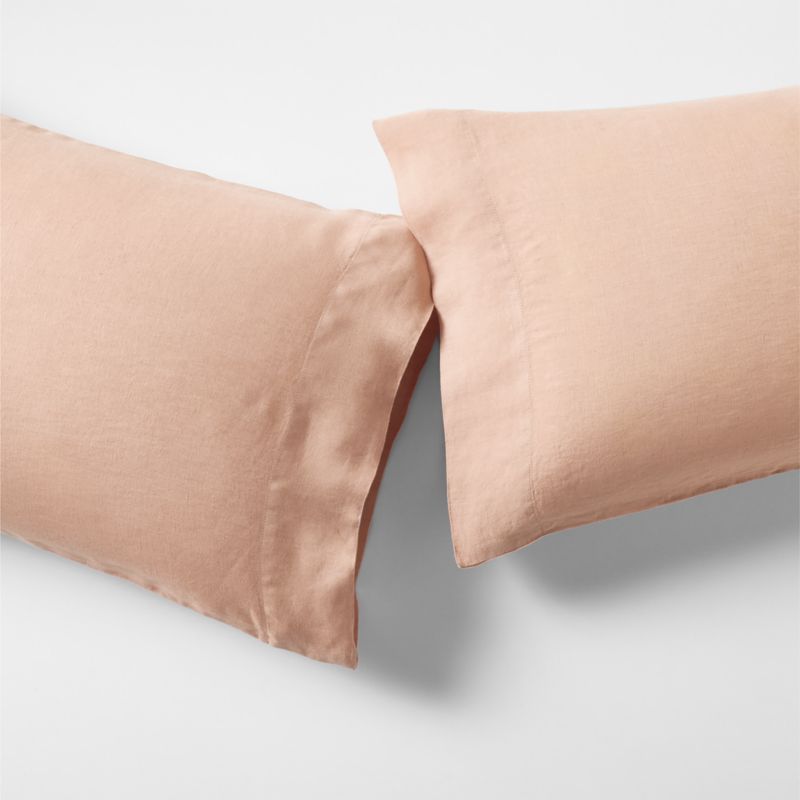 New Natural Hemp Terracotta Standard Pillowcases, Set of 2