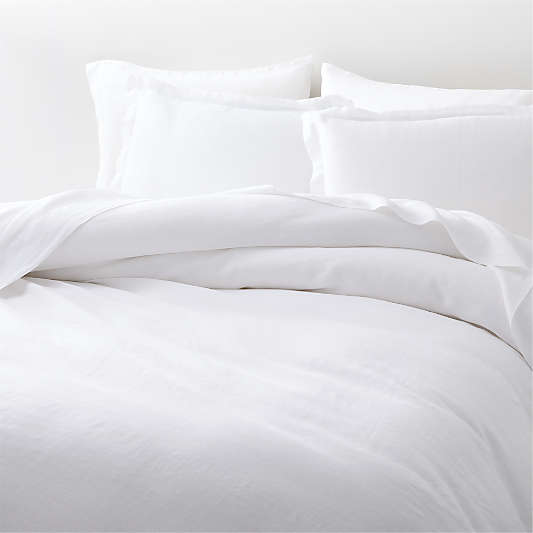 New Natural Hemp White Queen Bedding Set