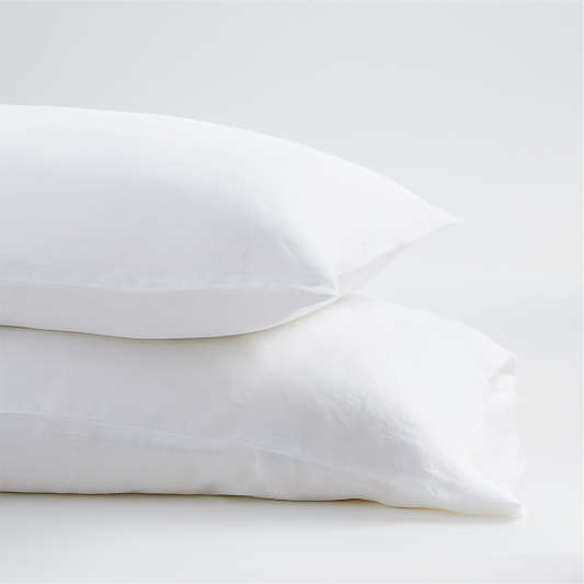 New Natural Hemp White Pillowcases, Set of 2