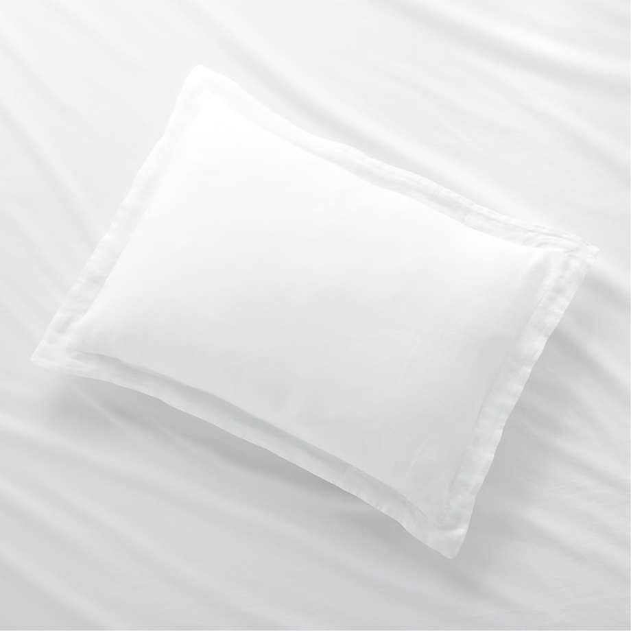 New Natural Hemp White Standard Bed Pillow Sham + Reviews Crate & Barrel