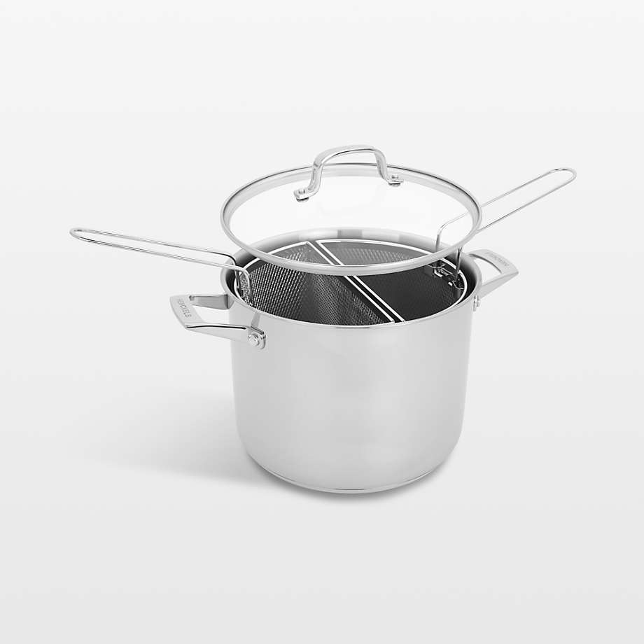 Saucepan with Straining Lid 1-Quart Stainless Steel, Dishwasher & Oven Safe