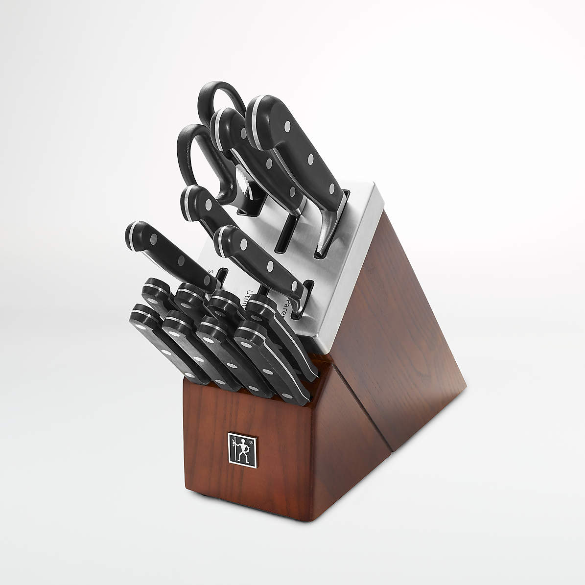 Henckels Forged Accent 20 Piece Self-Sharpening Knife Block Set, Off-White  Handles