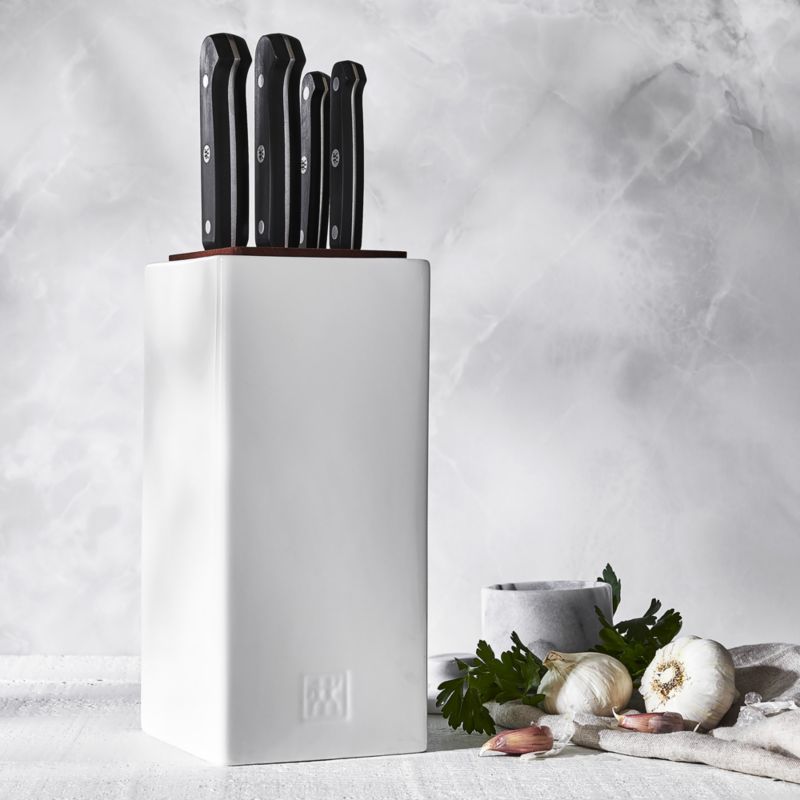 ZWILLING ® Gourmet 5-Piece White Canister Knife Set - image 1 of 7