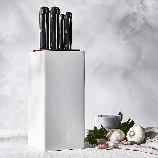 ZWILLING ® Gourmet 5-Piece White Canister Knife Set