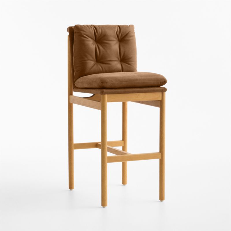 Henning Leather Bar Stool - image 3 of 9