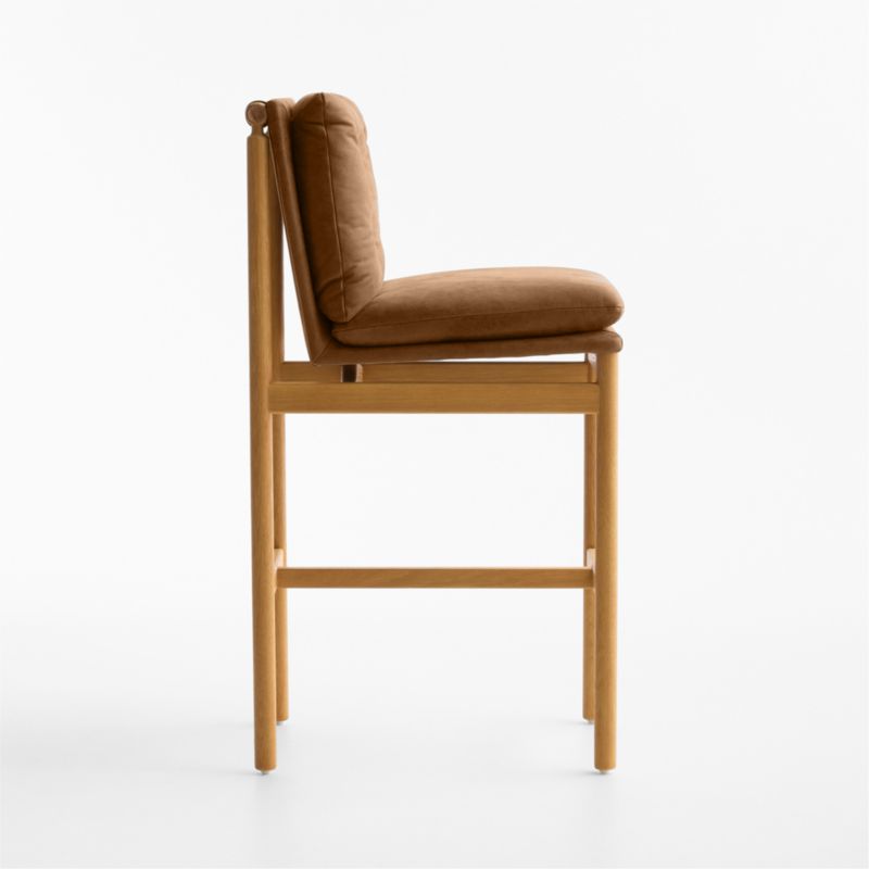 Henning Leather Bar Stool - image 4 of 9