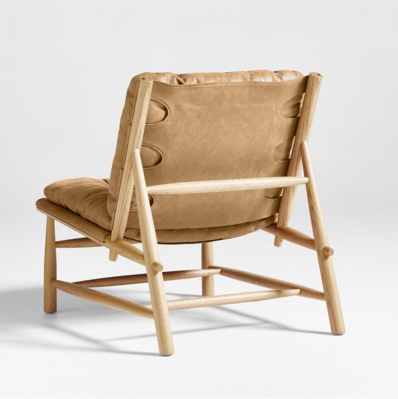 Henning Wood and Leather Accent Chair - image 9 of 11