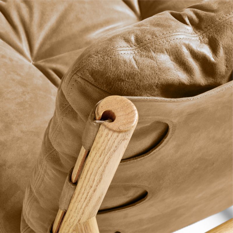 Henning Wood and Leather Accent Chair - image 10 of 11