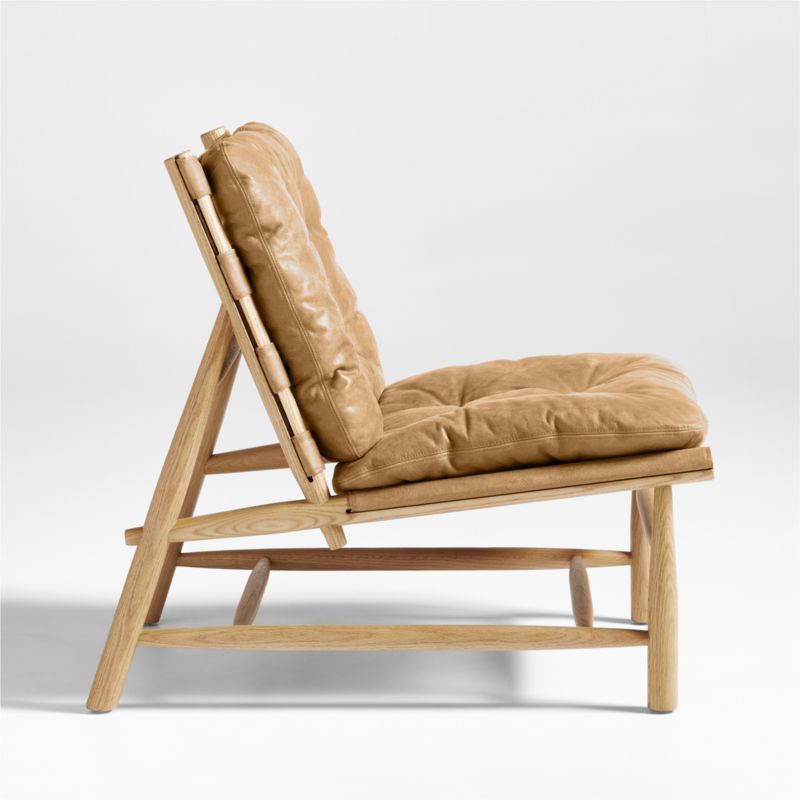 Henning Wood and Leather Accent Chair - image 8 of 11