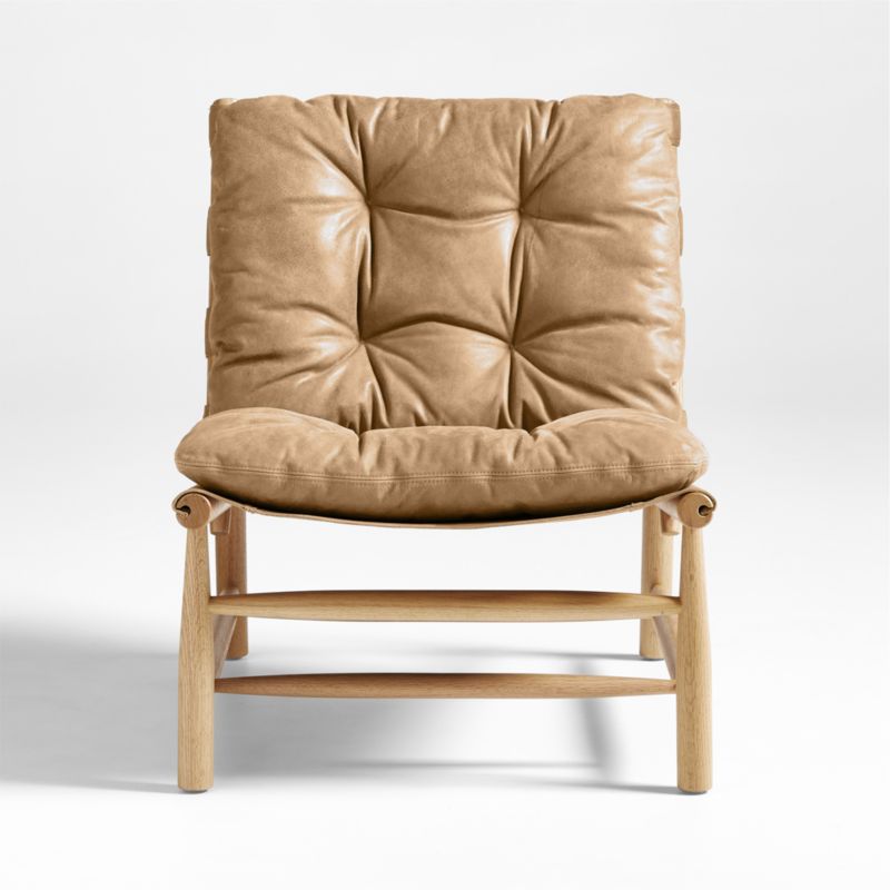 Henning Wood and Leather Accent Chair - image 7 of 11