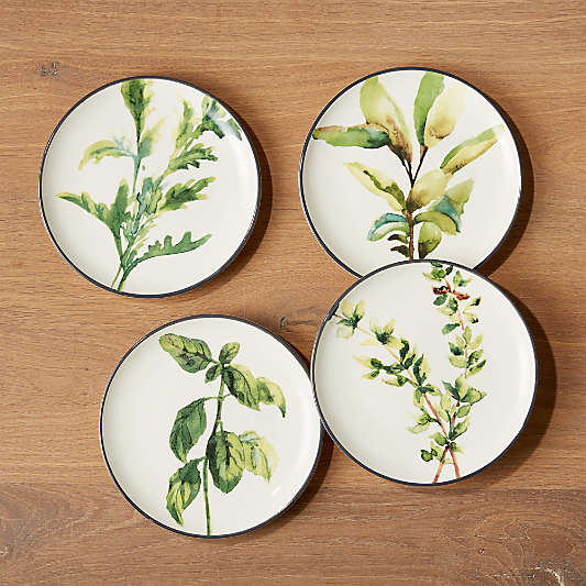 Herb Plates, Set of 4