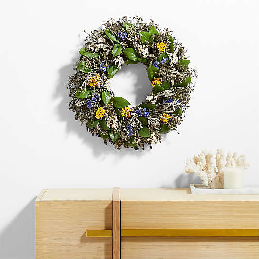 Live Herbal Floral Wreath 22"