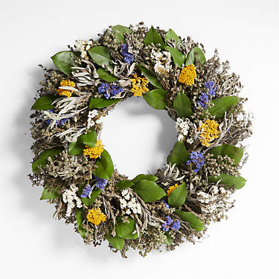 Live Herbal Floral Wreath 22"