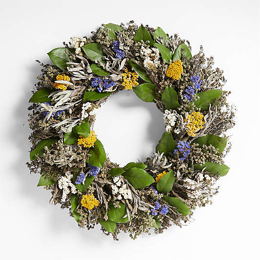 Live Herbal Floral Wreath 22"