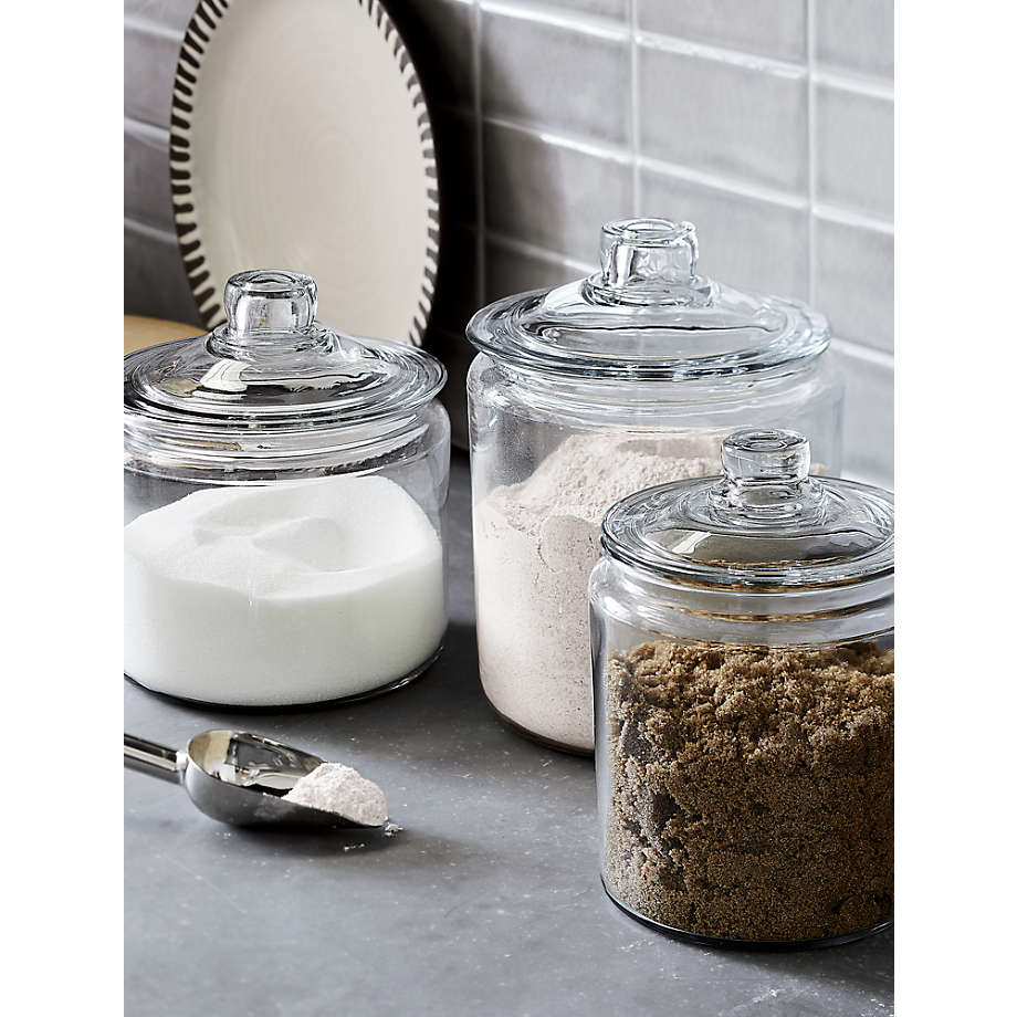 1/2/4/6 Quart Quality Heritage Hill Glass Jar, Food Storage Container  Canister With Air-tight Lid Set Of 3 - Buy 1/2/4/6 Quart Quality Heritage  Hill Glass Jar, Food Storage Container Canister With Air-tight