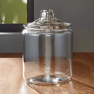 SMALL GLASS CANISTER WITH DRIFTWOOD LID – shopadesso