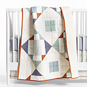 Heritage Blue Organic Cotton Baby Crib Quilt