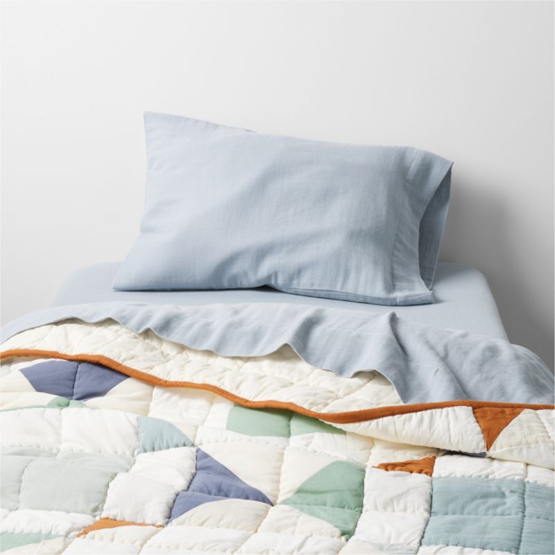 Heritage Blue Organic Cotton Baby Crib Quilt