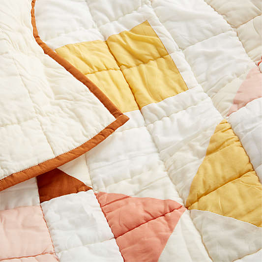 Heritage Pink Organic Cotton Baby Crib Quilt