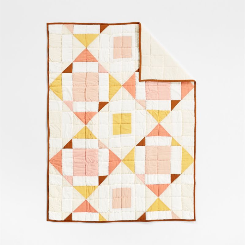 Heritage Pink Organic Cotton Baby Crib Quilt + Reviews | Crate & Kids