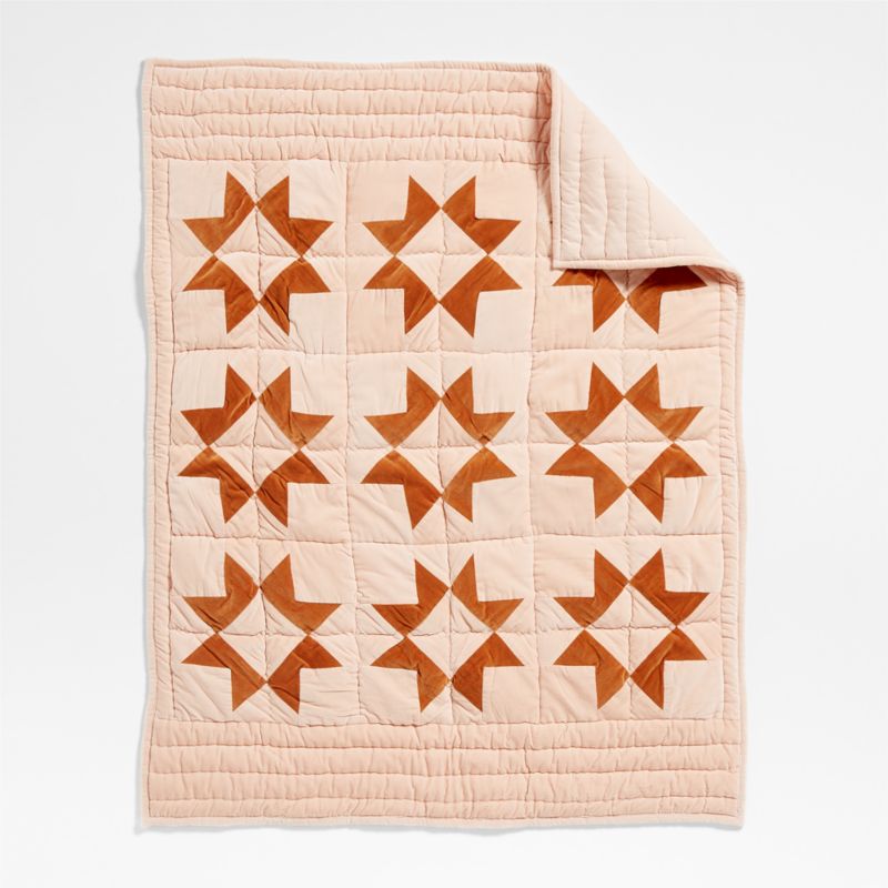 Elegant Pink Heritage Velvet Baby Crib Quilt - image 2 of 5