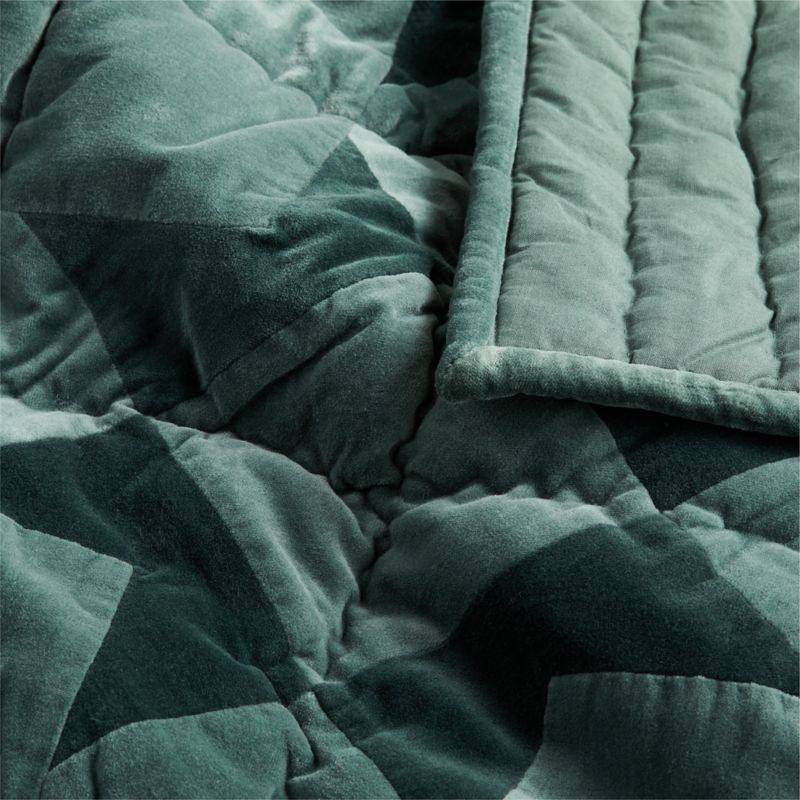 Pine Green Heritage Velvet Baby Crib Quilt - image 6 of 8