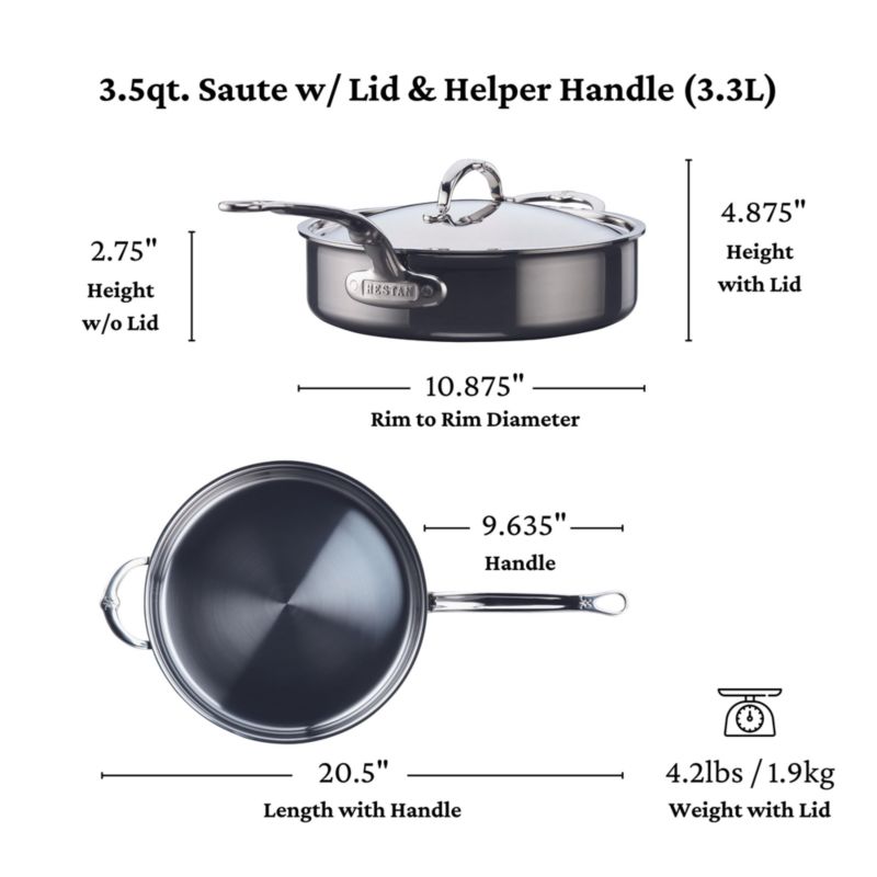 Hestan NanoBond 3.5-Qt. Saute Pan with Lid - image 8 of 9