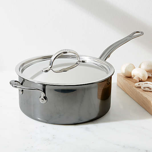 Hestan NanoBond Stainless Steel 4-Quart Saucepan with Helper Handle and Lid
